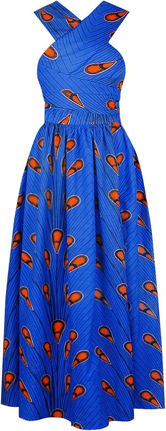 Mujer Vestido Africano Floral Falda Multifuncional Fiestas Elegante Larga - Imagen 3