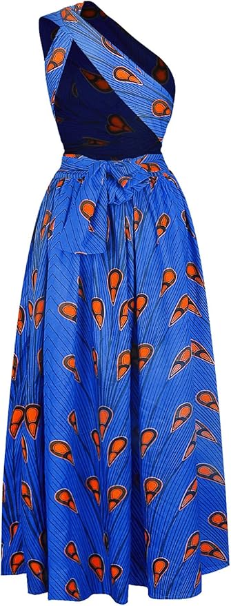 Mujer Vestido Africano Floral Falda Multifuncional Fiestas Elegante Larga - Imagen 2